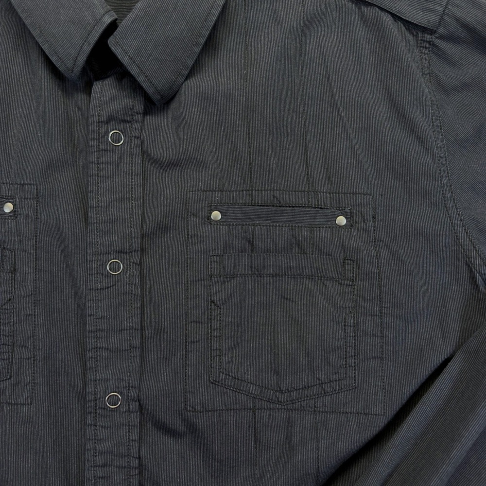 7 Diamonds Utility Shirt Mens XXL Black Snap Front Dual Pockets Long Sleeve - Picture 5 of 10